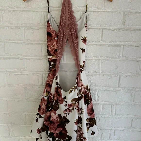 Windsor Floral Mini Dress - Pink and Brown - Picture 6 of 8